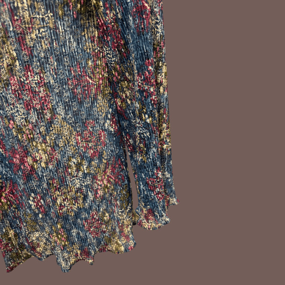 Vintage Knit Cover-Up | Floral Pleated | Size L/XL | 1950s - Picture 4 of 5